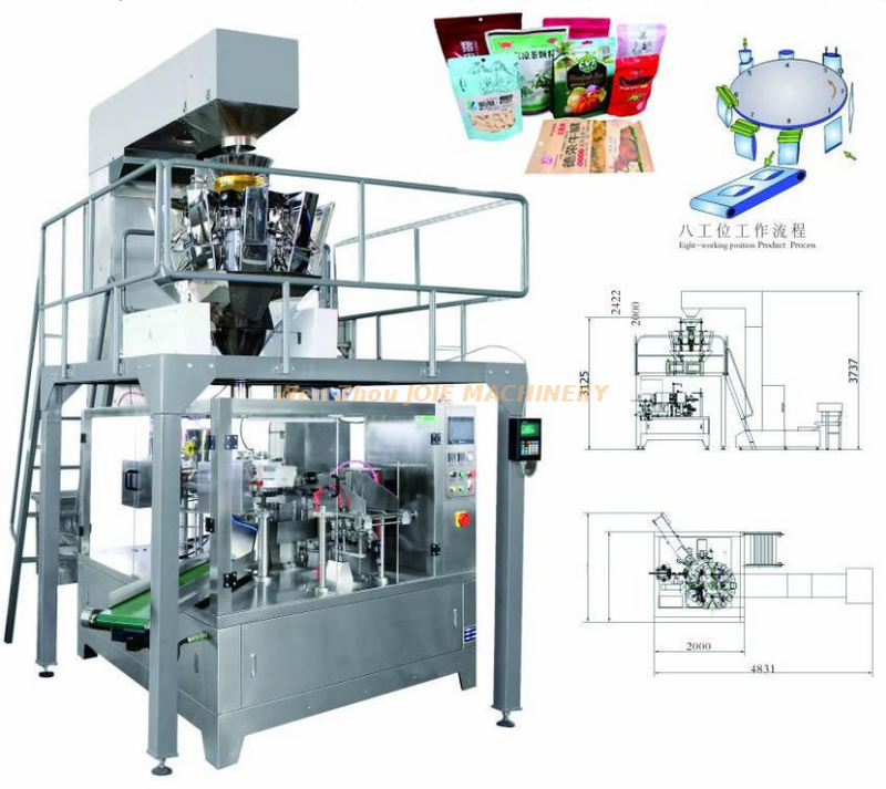 Máquina empacadora de bolsas prefabricadas multifunción de alta calidad